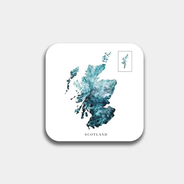 Scotland Watercolour Coaster - Turquoise