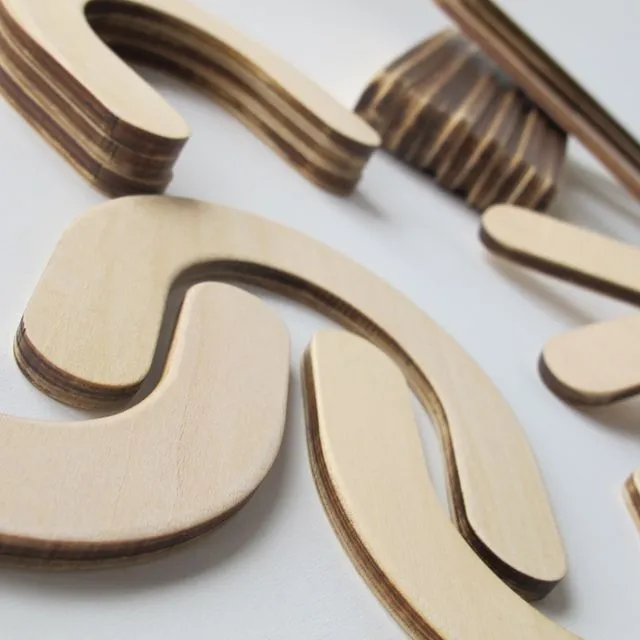 Magnetic wooden letters E, M, W