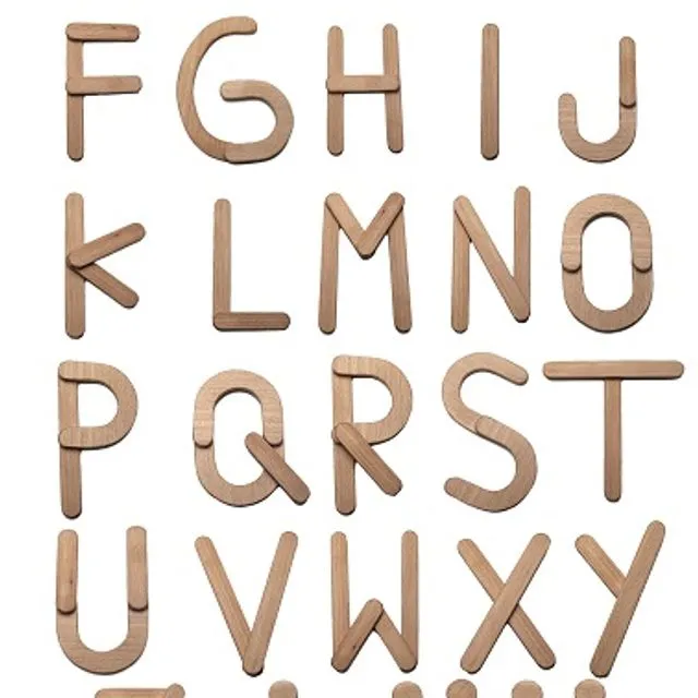 ABC poster wooden letters (A5)