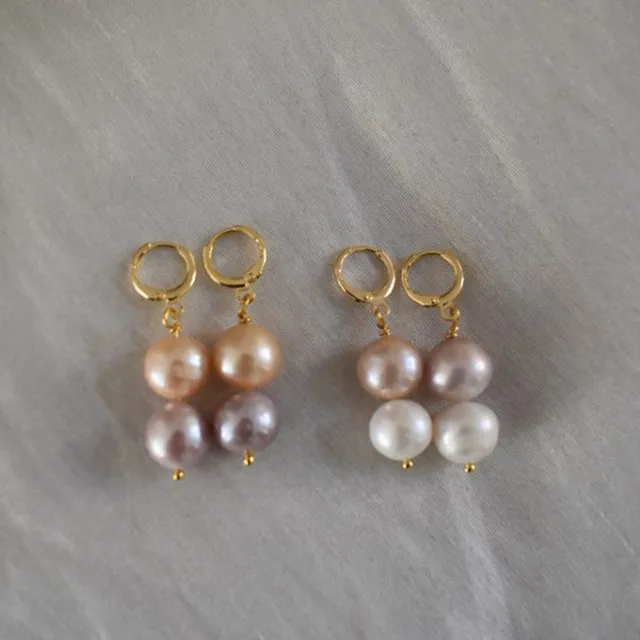 Ni Ife Double Freshwater Pearl Earrings