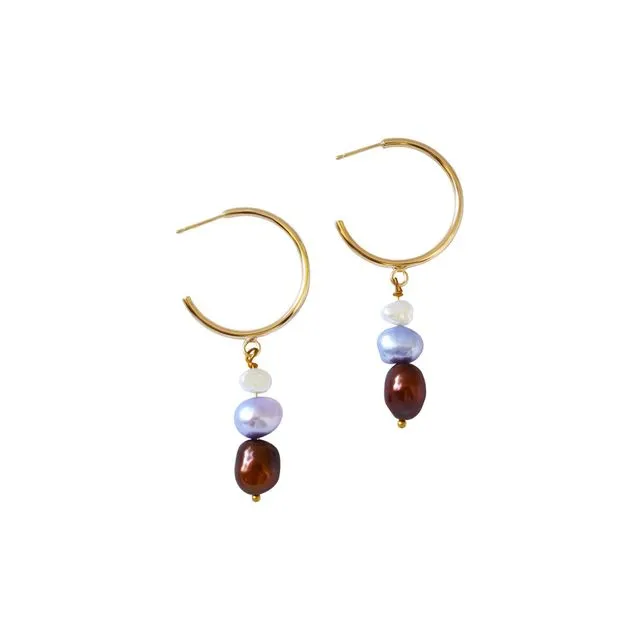 Autumn's Kiss freshwater pearl earrings