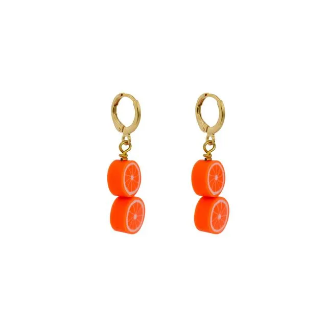 Double orange earrings