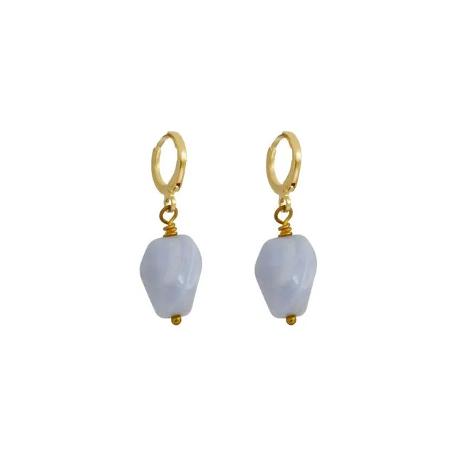 Blue Lace Agate Gemstone Earrings