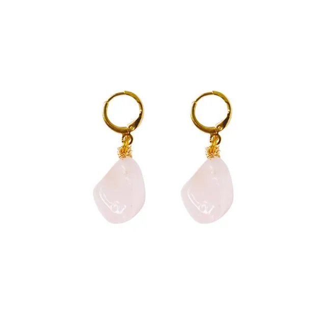 Rose Quartz Gemstone Earrings