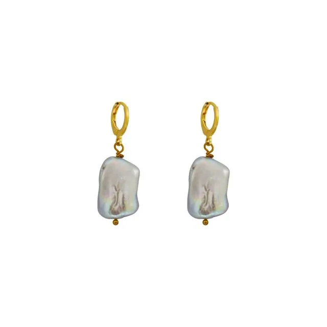 Unique Silver Pearl Earrings