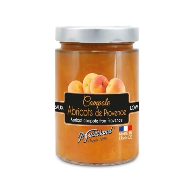 Compote d'abricot PG 327 ml - allégée en sucres (Pack of 12)