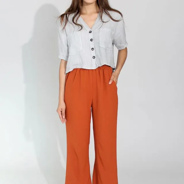 Wide Trousers - Red/Brown