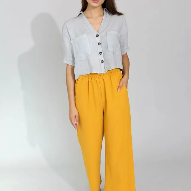Wide Trousers - Yellow