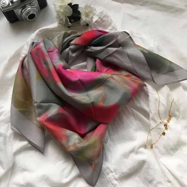 Lexie Magenta silk cotton scarf. Pure luxury.