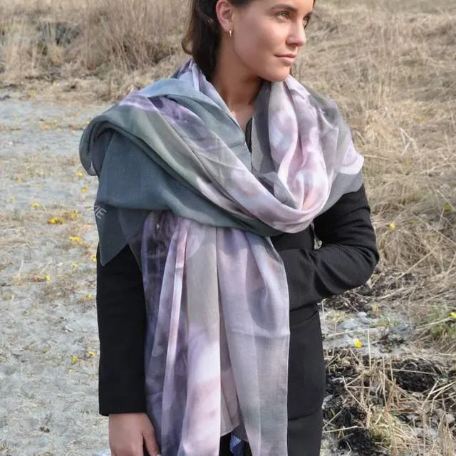 Lexie Olive shawl. Pure wool and silk. Classy and natural.
