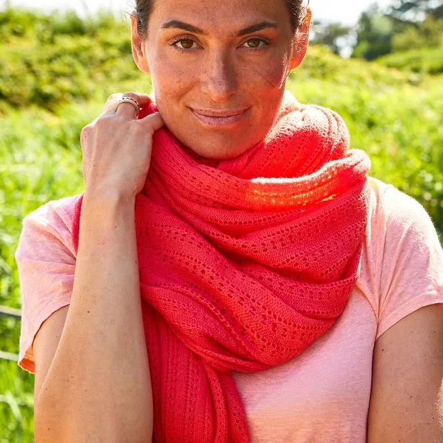 LHASA Cashmere scarf - Geranium