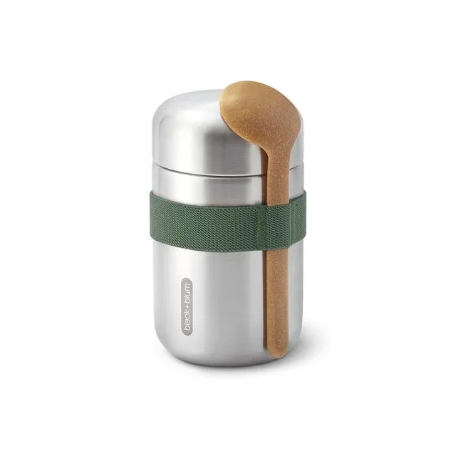 Insulated Flask - Leak Proof Stainless Steel Food Flask 400ml - Olive (Pack of 4)