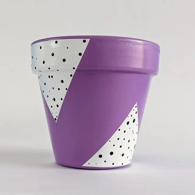 Spotted Triangles Planter - Purple
