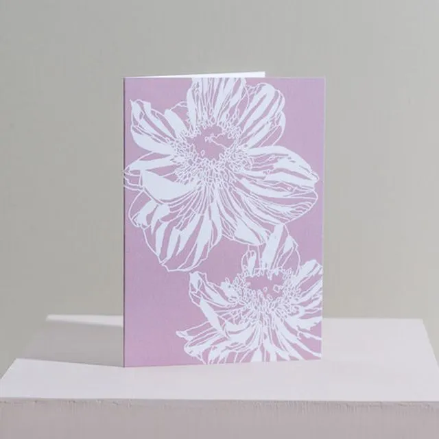 Pink Anemone Greetings Card