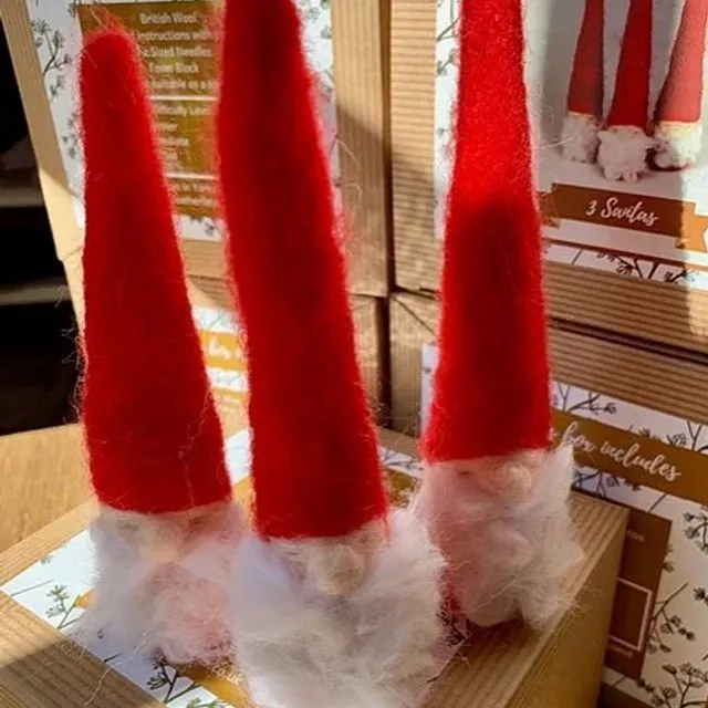 3 Santas - Needle Felting Kit