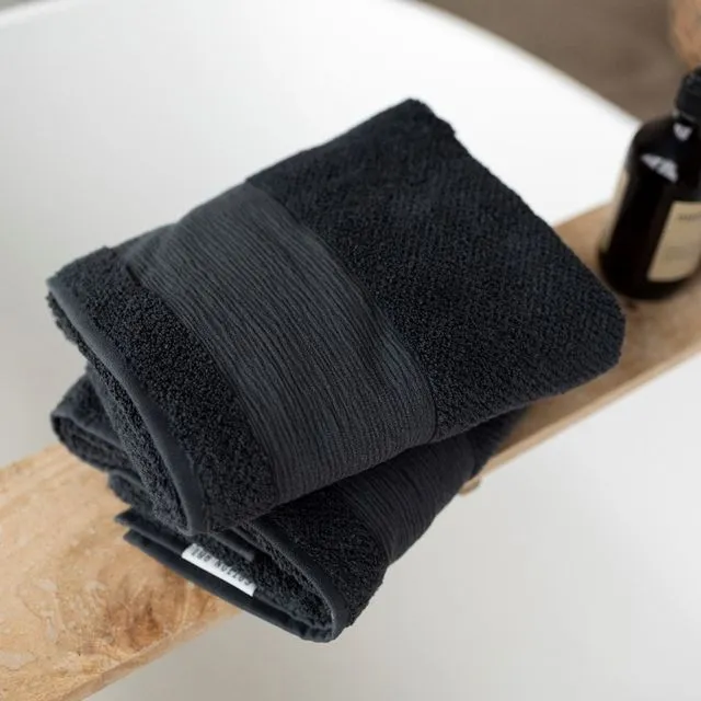 Bath Deco Towel - Organic Cotton 600 Grams - Wood Black