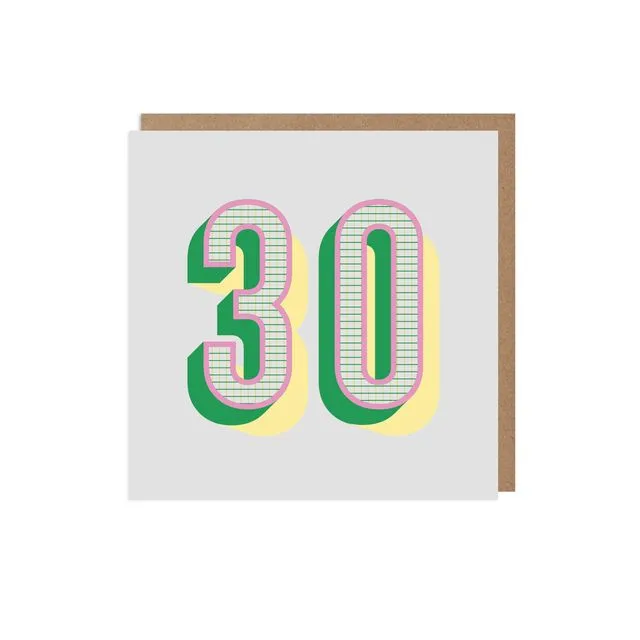 30 Age Milestone Greeting Card Pack of 6