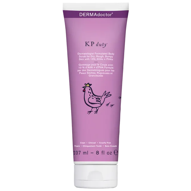 KP Duty Dermatologist Formulated Body Scrub Exfoliant for Keratosis Pilaris and Dry, Rough, Bumpy Skin with 10% AHAs + PHAs