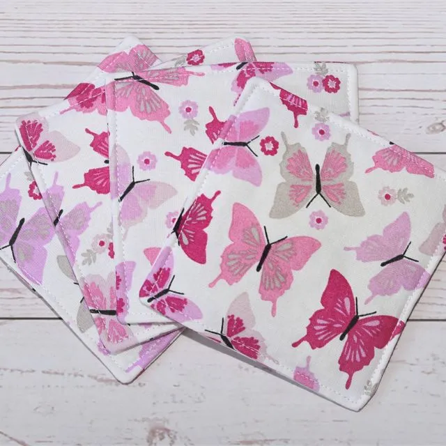 Handmade Fabric Butterfly Coasters, Home Decor, Linen Look, Dining Accessories, Tableware