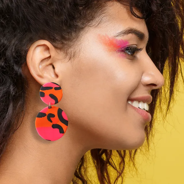 Neon Tigre Collection (5 pairs) of Polymer Clay Earrings