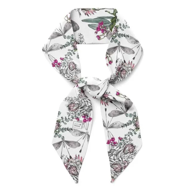 ‘Protea Bouquet’ Silk Tencel Skinny Scarf