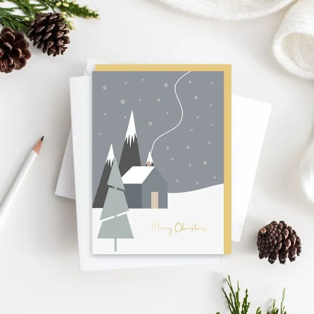 Snow Christmas Card, pack of 6