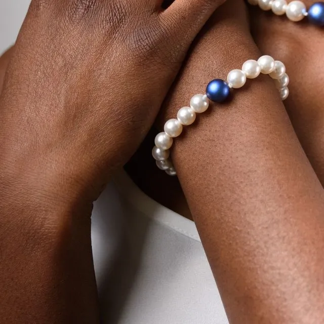 Dark Blue Swaroski Pearl Bracelet