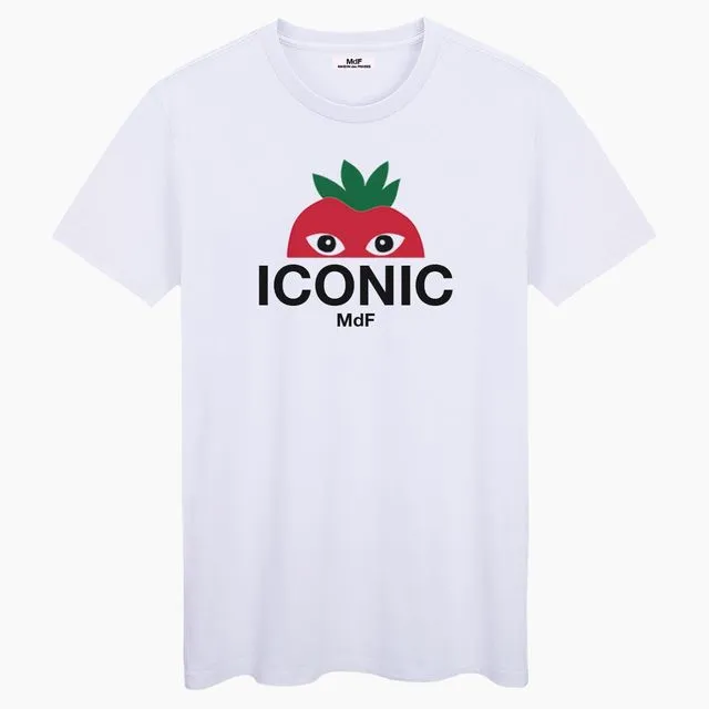 Iconic Logo Red 1/2 White Unisex T-shirt