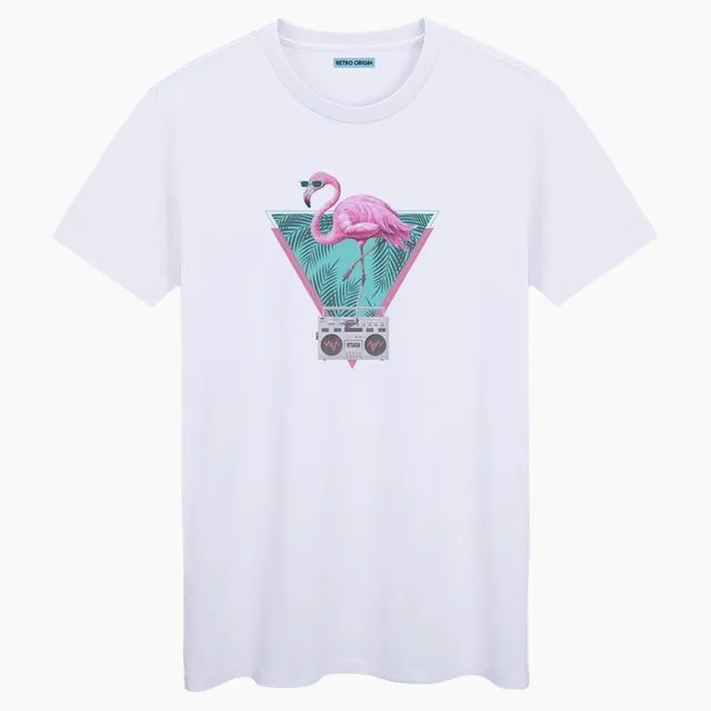 Flamingo Unisex White T-shirt