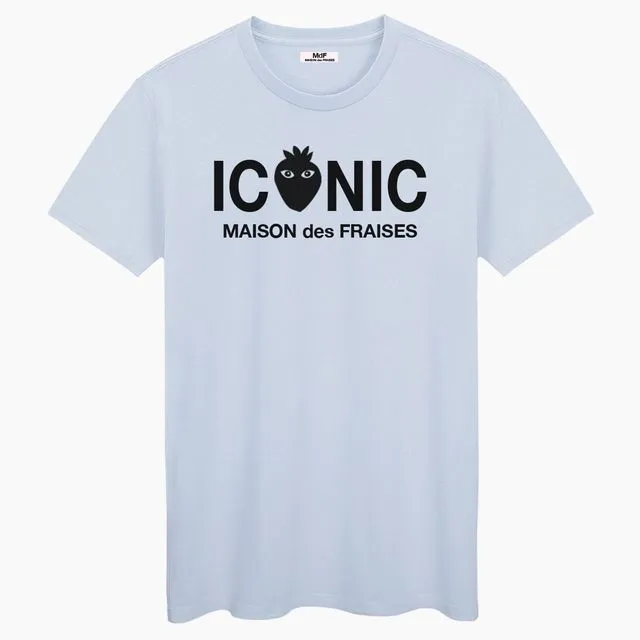 Iconic Black Logo Unisex Blue Cream T-shirt