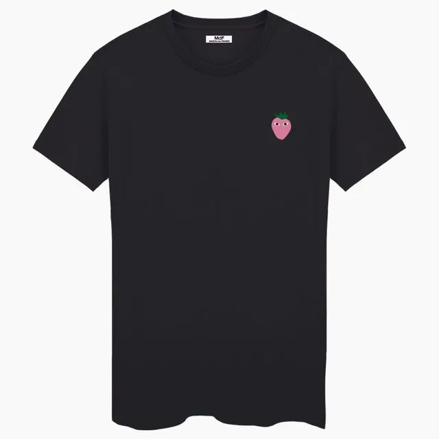 Pink Logo Unisex Black T-shirt