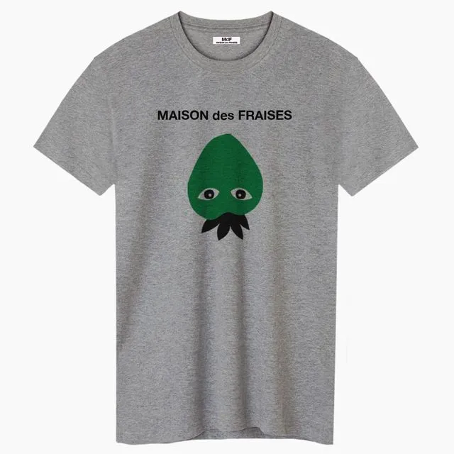MAISON des FRAISES Green Unisex Grey T-shirt