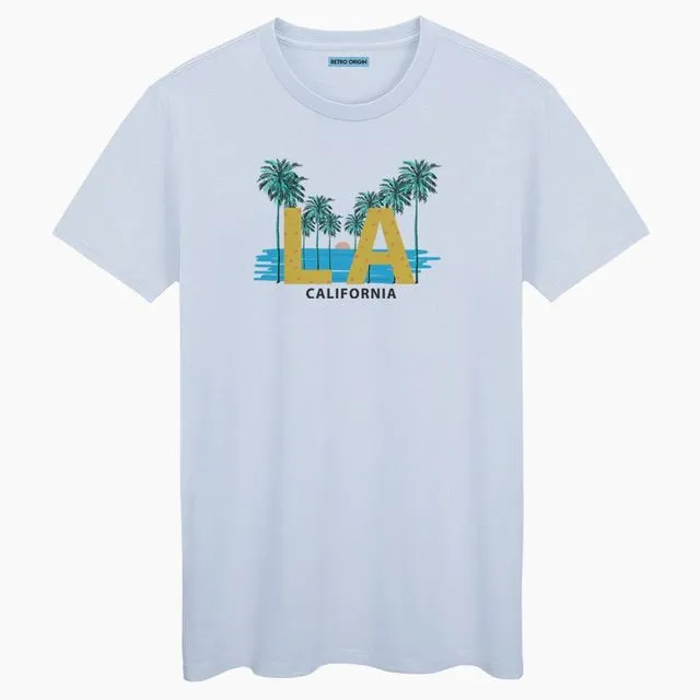 L.a. Unisex Blue Cream T-shirt