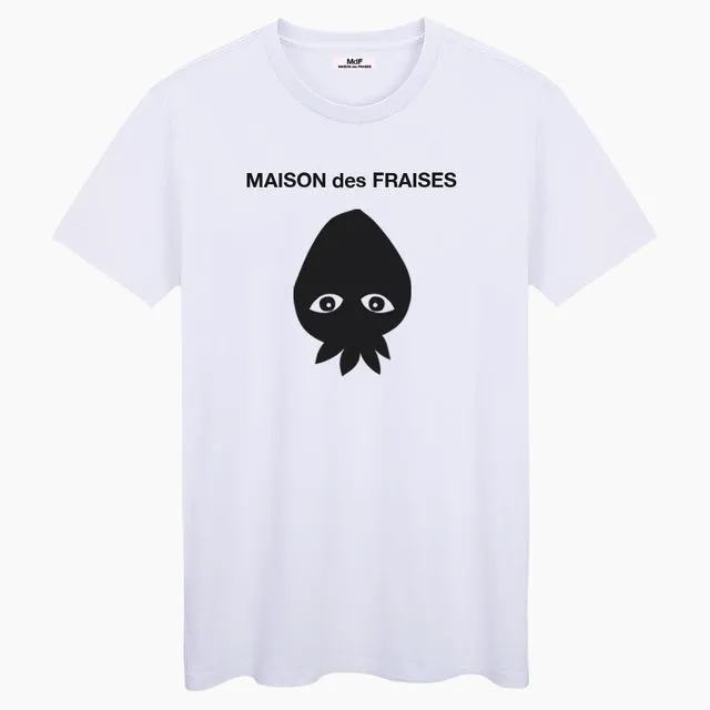 MAISON des FRAISES Black Unisex White T-shirt