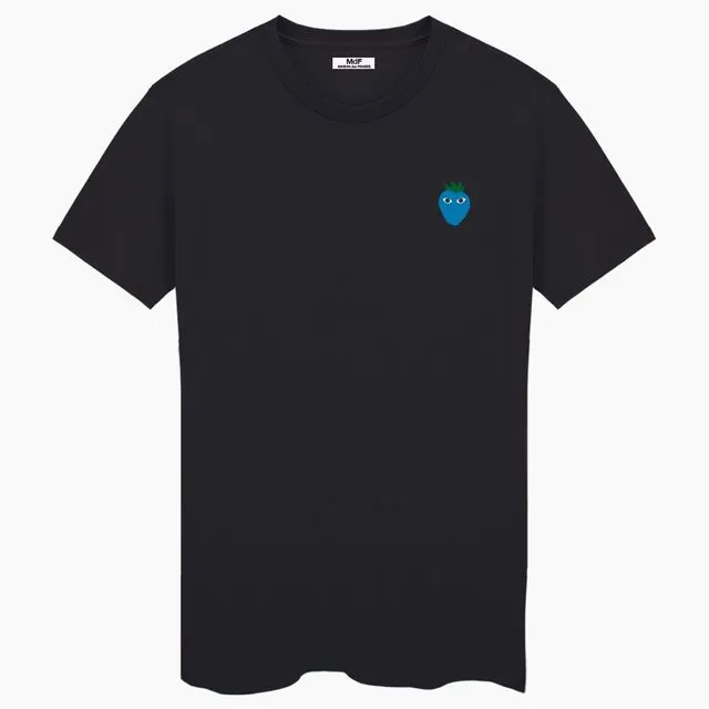 Blue Logo Logo Unisex Black T-shirt