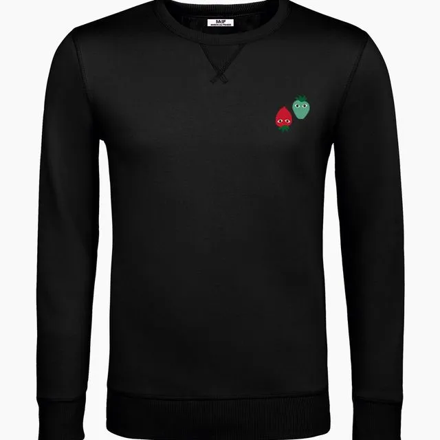 Red And Neo Mint Logos Unisex Black Sweatshirt