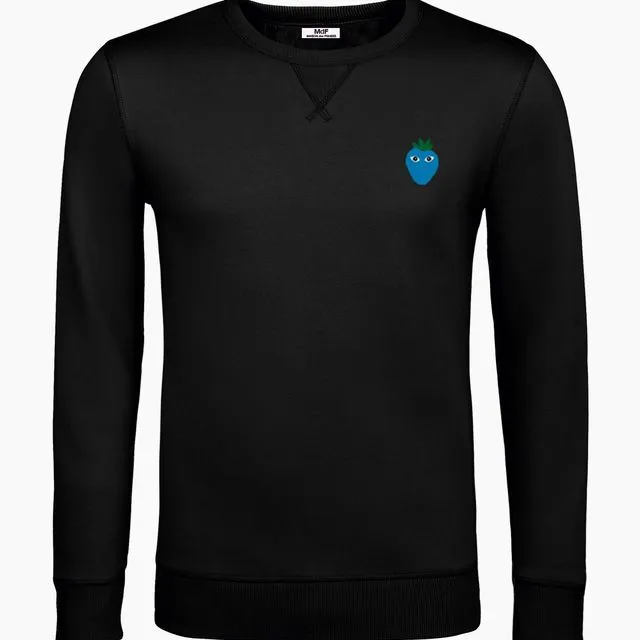 Blue Logo Unisex Black Sweatshirt
