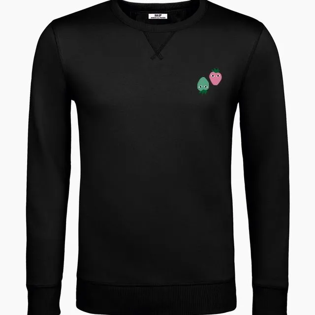 Neo Mint And Pink Logos Unisex Black Sweatshirt