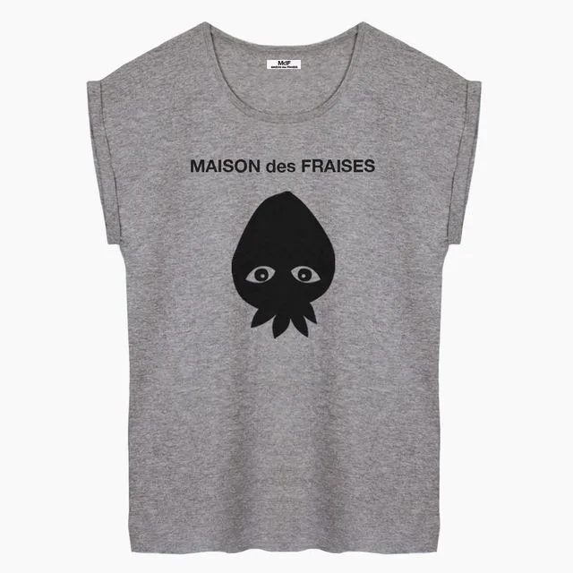 MAISON des FRAISES Black Women's Grey T-shirt