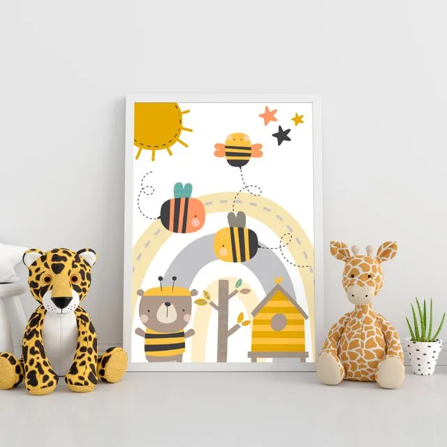 Bees nursery print (Size A5/A4/A3)