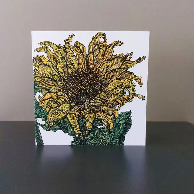 Sun Flower Blank Floral Greeting Card, Pack of 5