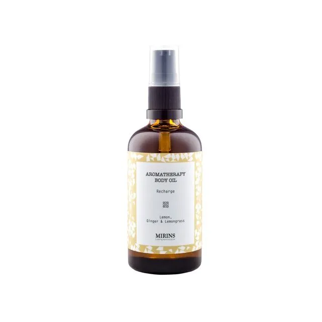 Body Oil with Pump – Recharge – Lemon, Ginger & Lemongrass