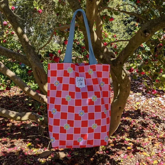 Checkerboard Cosmos Tote Bag (Pack of 3)