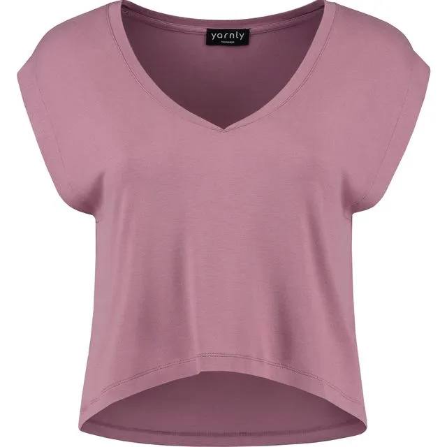 Old Pink Linen T-shirt curved V-neck