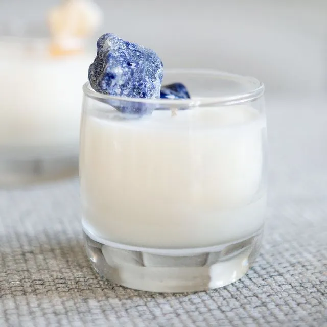 Sodalite Crystal Infused Soy Candle