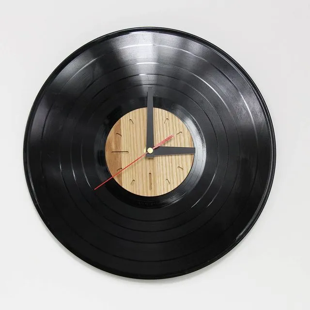 Wooden wall clock, Wood wall clock, Wall decor, Vinyl record