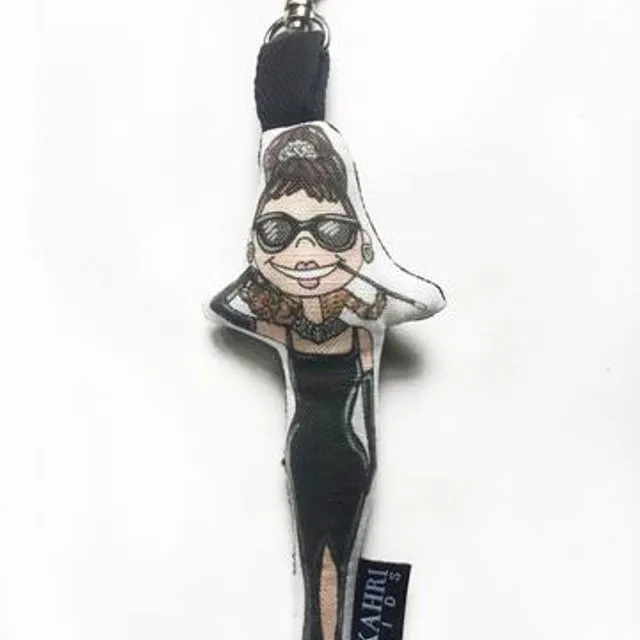 Mini Audrey Hepburn Doll Bag Charm
