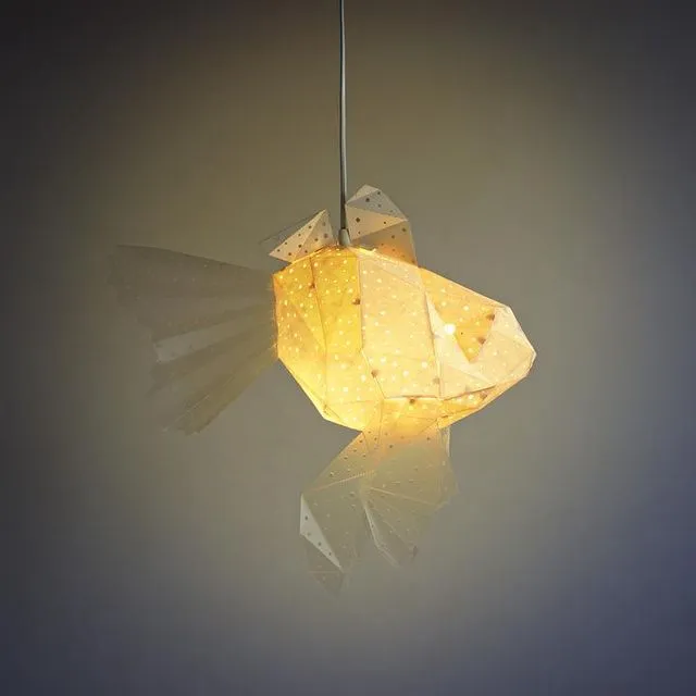 Baby Goldfish Origami Lamp - White