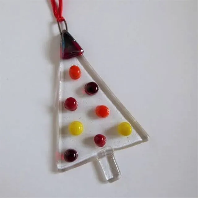 Glass Christmas tree - red bauble