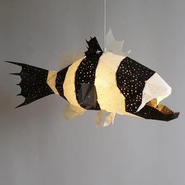 Giant Zebrafish Origami Lamp - White Nose
